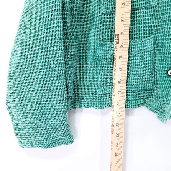 BDG Jersey Chore Waffle Jacket Size XS Oversized Cropped Boxy Button Front - Picture 11 of 13